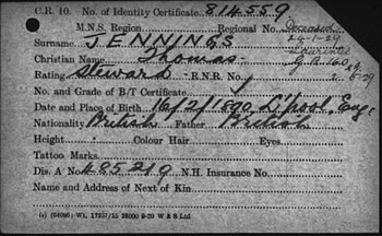 Thomas Jennings steward card